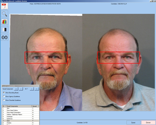 Ferramenta para ampliação sincronizada de comparação de imagens com guia e revisão à norma