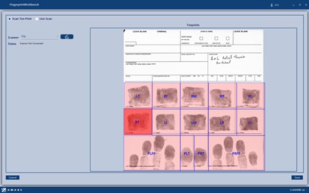 Live scan / card scan fingerprint enrollment