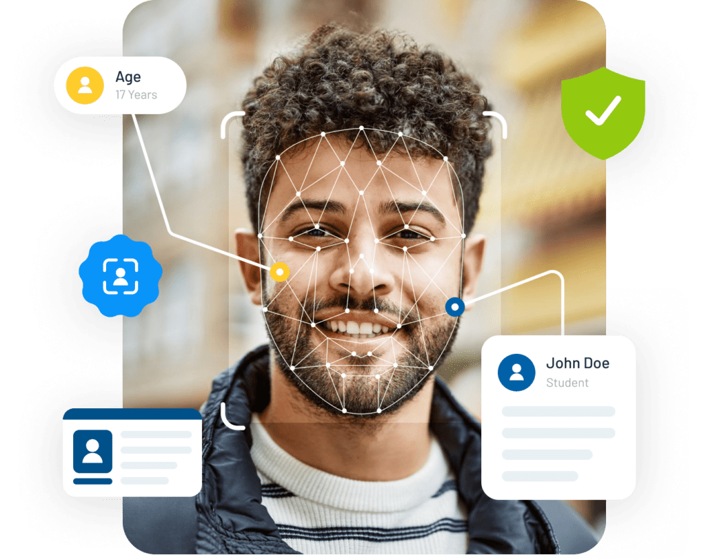 Test taker identity biometric scan graphic