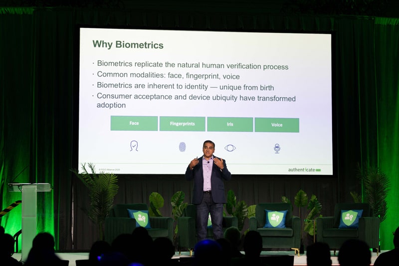Ajay Amlani speaking at Authenticate 2025